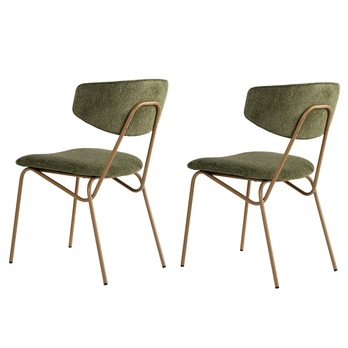 Jedálenská stolička NANCY zelená/zlatá, sada 2 ks 2