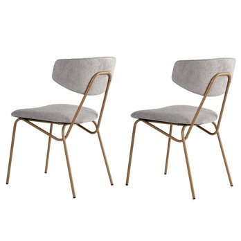 Jedálenská stolička NANCY sivá/zlatá, sada 2 ks 2