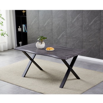 Jedálenský stôl NARAGO sivý dub/čierna, šírka 160 cm 1