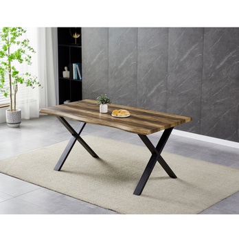 Jedálenský stôl NARAGO staré drevo/čierna, šírka 160 cm 1