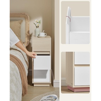 Nočný stolík NAROW prírodná/biela 1