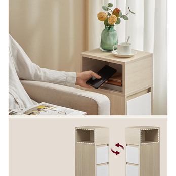 Nočný stolík NAROW prírodná/biela 2