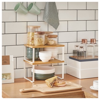 Stohovateľný organizér NATUR biela/prírodná 4