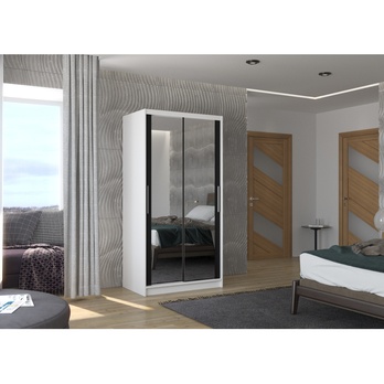 Šatníková skriňa NEFELE biela/čierna 1