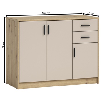 Komoda NELLY 5 dub artisan/kašmírová 8