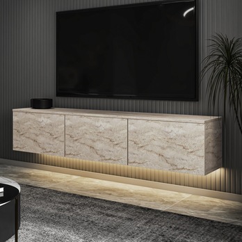 TV komoda NEON biely mramor 2