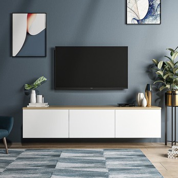 TV stolík NEON biela/dub 1