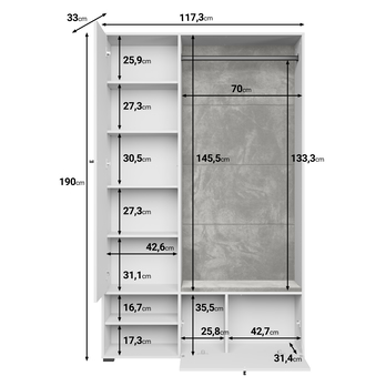 Predsieňová stena NEREA II čierna 5