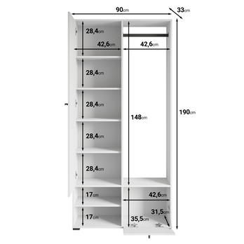 Predsieňová stena NEREA biela 4