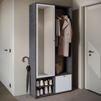 Predsieňová stena NEREA matera/biela 1