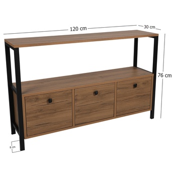 Komoda NERO čierna/orech 13