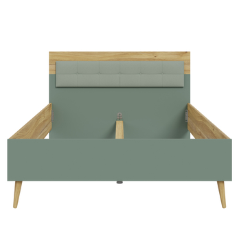 Posteľ NESRYN šalviová zelená/dub mauvella, 140x200 cm 2