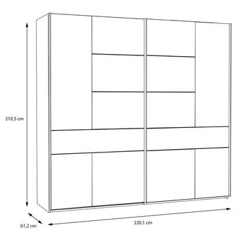 Šatníková skriňa NESRYN dub mauvella/šalviová zelená, šírka 220 cm 3