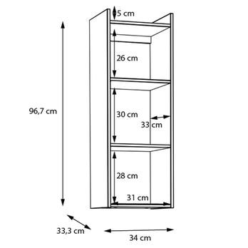 Nástenný regál NESRYN dub mauvella, výška 97 cm 3