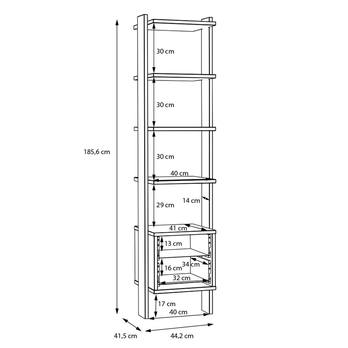 Regál NESRYN dub mauvella/šalviová zelená, šírka 44 cm 4