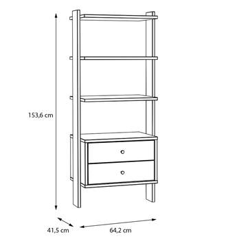 Regál NESRYN dub mauvella/šalviová zelená, šírka 64 cm 4