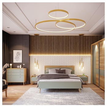 Komoda  NESRYN dub mauvella/šalviová zelená 3