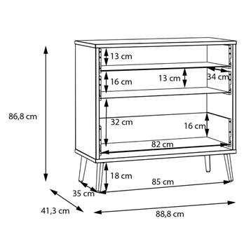 Komoda  NESRYN dub mauvella/šalviová zelená 4