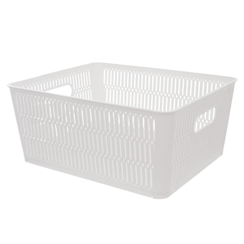 Stohovateľný košík NESTA M biela 1