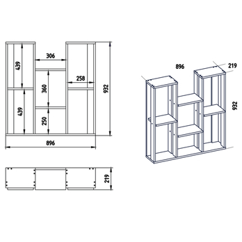 Regál NEVADA biela 2