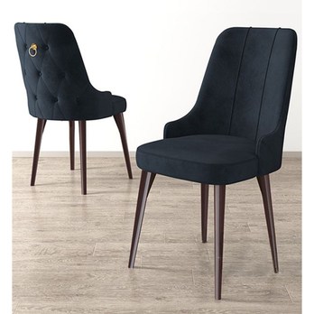 Jedálenská stolička NEWA antracitová/hnedá, sada 2 ks 1