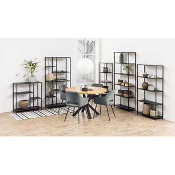 Knižnica NEWCASTLE 3 čierna/matná čierna 1