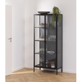 Vitrína NEWCASTLE čierna/matná čierna 5