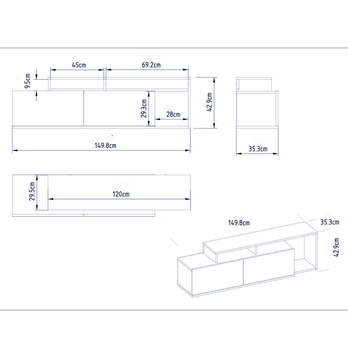 TV stolík NEXERA biela/prírodná 5
