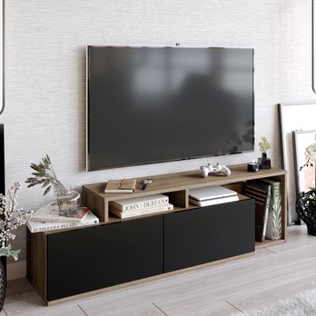 TV stolík NEXERA orech/čierna 2