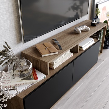 TV stolík NEXERA orech/čierna 3