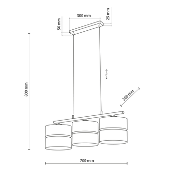 Závesné svietidlo NICOL 3 čierna/béžová 8