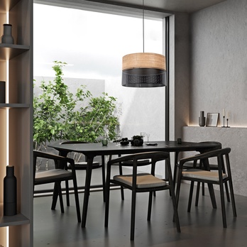 Závesné svietidlo NICOL čierna/béžová, priemer 50 cm 1