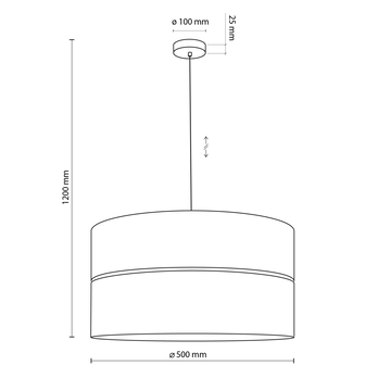 Závesné svietidlo NICOL čierna/béžová, priemer 50 cm 7