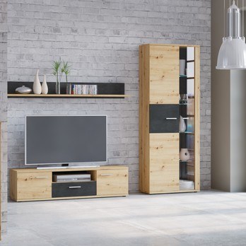 TV komoda NICOLAS dub artisan, výška 39 cm 1