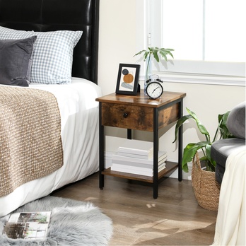 Prístavný stolík NIGHT II čierna/hnedá 1