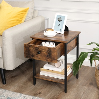 Prístavný stolík NIGHT II čierna/hnedá 2