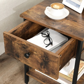 Prístavný stolík NIGHT II čierna/hnedá 4