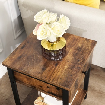 Prístavný stolík NIGHT II čierna/hnedá 5