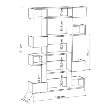 Regál NIHO biela/dub 4