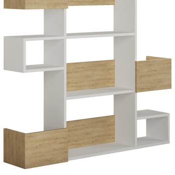 Regál NIHO biela/dub 2