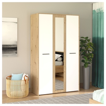 Šatníková skriňa NIMONA II dub artisan/biela 1