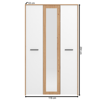 Šatníková skriňa NIMONA II dub artisan/biela 3