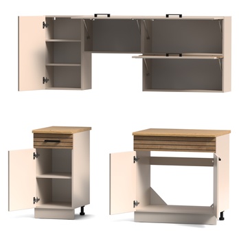 Kuchynský blok NINA A 180 kašmírová/dub 2