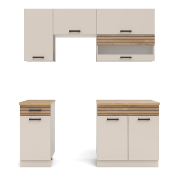 Kuchynský blok NINA A 180 kašmírová/dub 3