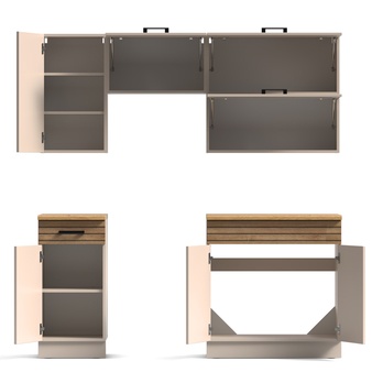 Kuchynský blok NINA A 180 kašmírová/dub 4