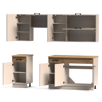 Kuchynský blok NINA A 220 kašmírová/dub 2