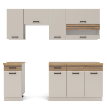 Kuchynský blok NINA A 220 kašmírová/dub 3