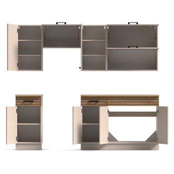 Kuchynský blok NINA A 220 kašmírová/dub 4