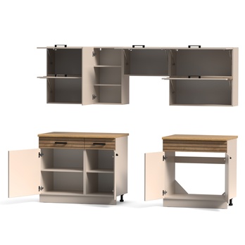 Kuchynský blok NINA A 240 kašmírová/dub 2