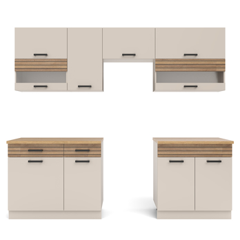 Kuchynský blok NINA A 240 kašmírová/dub 3